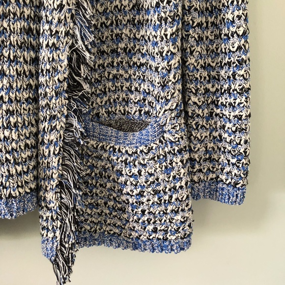 Tommy Hilfiger Fringed Open Front Sweater Jacket Size M - Picture 4 of 13